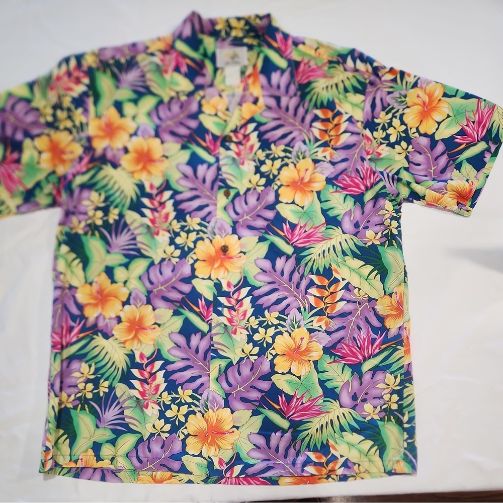 Vintage Ho Hawaii Shirt Size Large Mens, Made in Hawaii Coconut Buttons